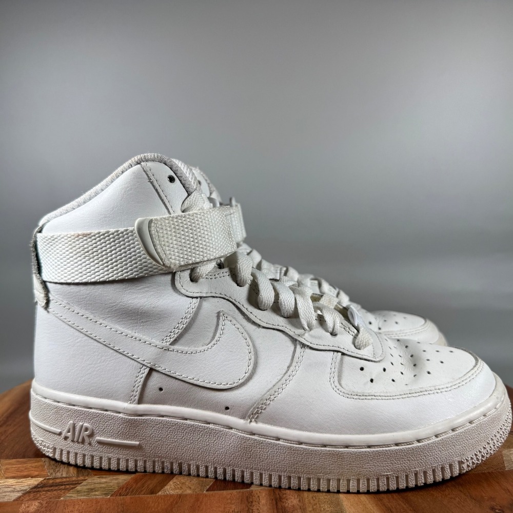 Nike Air Force 1 High White Leather Sneakers AQ3777-994 Womens 6.5